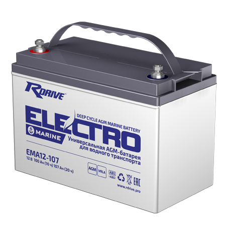 Аккумулятор RDRIVE EMA12-107 12В 107Ач 330x173x212 мм Прямая (+-)