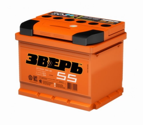 Аккумулятор ЗВЕРЬ 6СТ-55.0 6СТ-55.0 12В 55Ач 600CCA 242x175x190 мм Обратная (-+)