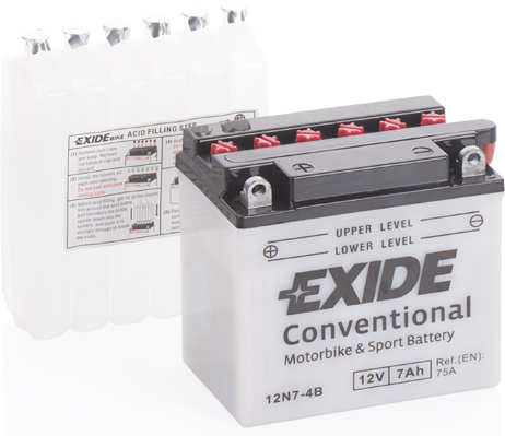 Аккумулятор EXIDE 12N7-4B 12В 7Ач 75CCA 135x75x133 мм Прямая (+-)