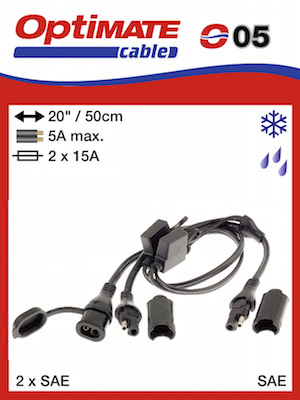 O5 Y сплиттер с предохранителем SAE - 2 x SAE, 0,45м, Optimate