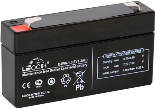 Аккумулятор LEOCH-DJW-6-1.3-F1 6В 1,3Ач 97x24x58 мм Прямая (+-)