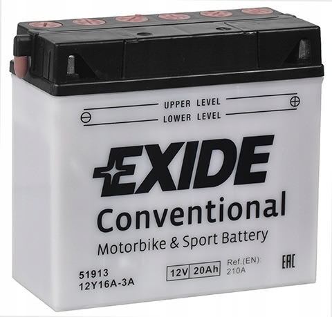 Аккумулятор EXIDE 12Y16A-3A 12В 20Ач 210CCA 185x81x170 мм Обратная (-+)
