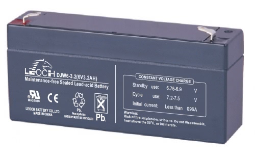 Аккумулятор LEOCH-DJW-6-3.2-F1 6В 3,2Ач 134x34x66 мм Прямая (+-)