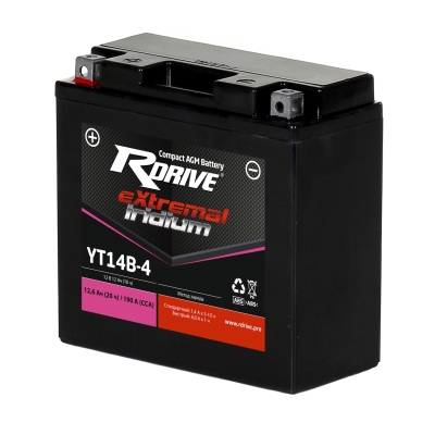 Аккумулятор RDRIVE-YT14B-4 12В 12Ач 190CCA 150x69x145 мм Прямая (+-)