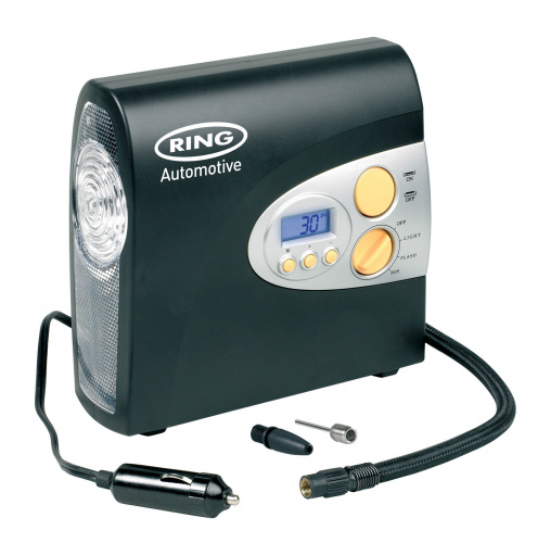 Компрессор автомобильный цифровой Ring Automotive, с фонарем, RAC600