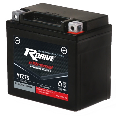 Аккумулятор RDRIVE-YTZ7S 12В 6Ач 130CCA 113x70x105 мм Обратная (-+)