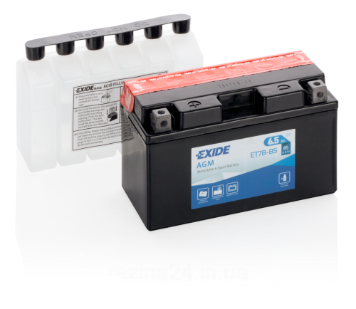 Аккумулятор EXIDE ET7B-BS 12В 6,5Ач 85CCA 150x65x93 мм Прямая (+-)