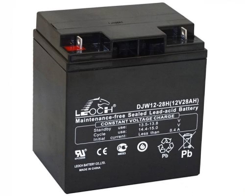 Аккумулятор LEOCH-DJW-12-28H 12В 28Ач 165x125x175 мм Прямая (+-)