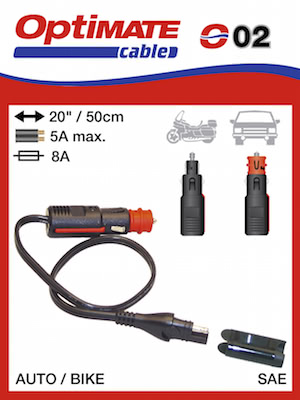 O2 Кабель в прикуриватель12В мото (DIN) и авто, SAE, Optimate