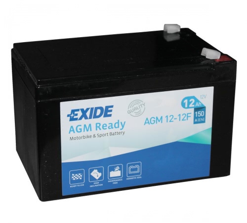 Аккумулятор EXIDE AGM12-12F 12В 12Ач 150CCA 150x100x100 мм Боковые