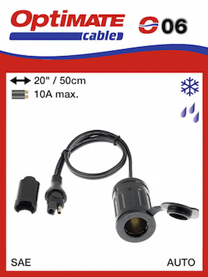 O6 Переходник разъем AUTO в SAE, 0,5м, Optimate