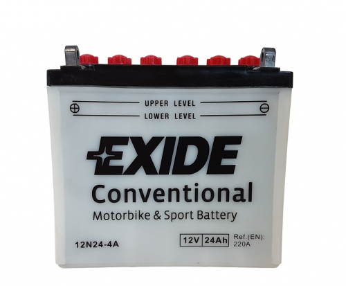 Аккумулятор EXIDE 12N24-4A 12В 24Ач 220CCA 184x124x175 мм Прямая (+-)