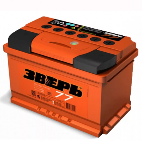 Аккумулятор ЗВЕРЬ 6СТ-77.1 6СТ-77.1 12В 77Ач 800CCA 278x175x190 мм Прямая (+-)