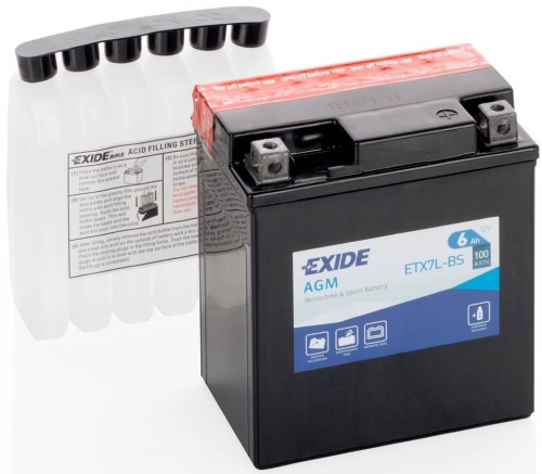 Аккумулятор EXIDE ETX7L-BS 12В 6Ач 100CCA 113x70x130 мм Обратная (-+)