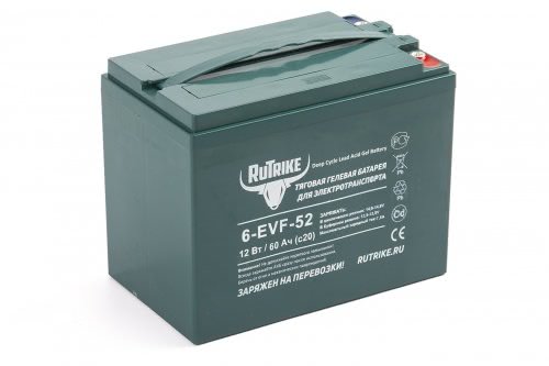 Аккумулятор RuTrike 6-EVF-52 RuTr 12В 52Ач 223x135x177 мм Прямая (+-)