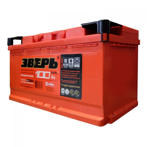 Аккумулятор ЗВЕРЬ 6СТ-100.1 6СТ-100.1 12В 100Ач 900CCA 352x175x190 мм Прямая (+-)