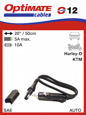 O12 Кабель в прикуриватель 12В авто, SAE, Optimate