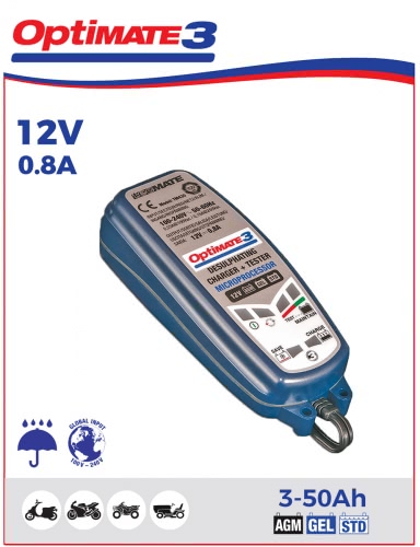 Зарядное устройство OptiMate 3 (1x0,8A, 12V), TM430