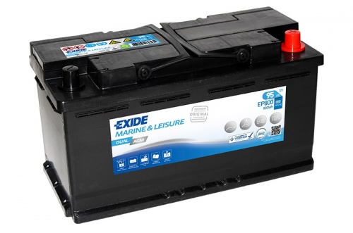Аккумулятор EXIDE Dual AGM EP800 12В 95Ач 860CCA 353x175x190 мм Обратная (-+)