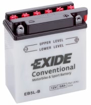 Аккумулятор EXIDE EB5L-B 12В 5Ач 65CCA 120x60x130 мм Обратная (-+)