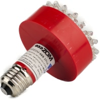 LEDZOM 48В 10Кд, Лампа светодиодная LEDZOM 48В, 10Кд, E27, красный, 3Вт, -50С /+50С, 40-72В