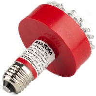 LEDZOM 220В 15Кд, Лампа светодиодная LEDZOM 220В, 15Кд, E27, красный, 3Вт, -50С /+ 50С, 170-250В
