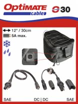O30 Комплект питания для сумок на бензобак (14мм, 2.5DC-SAE адаптер, SAE розетка), Optimate