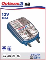 Зарядное устройство OptiMate 3 DUAL BANK (2x0,8A, 12V), TM450 для двух аккумуляторов