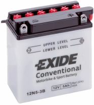 Аккумулятор EXIDE 12N5-3B 12В 5Ач 40CCA 120x60x130 мм Обратная (-+)