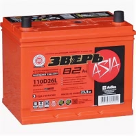 Аккумулятор ЗВЕРЬ ASIA 110D26L 6СТ-82.0 12В 82Ач 750CCA 260x175x225 мм Обратная (-+)